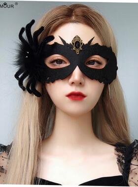 Halloween Black Spider Death Mask万圣节黑色面具