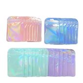 Small Holographic 50pcs Pouch Zipper Bag Bead Jewelry For
