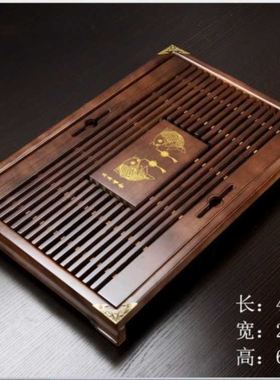 Wood Tea Tray Chinese Kung fu Wood Tea Board with Drainage