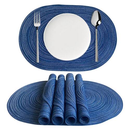 1/6/10pcs 35x50cm Big Oval Braided Placemats Natural Woven T