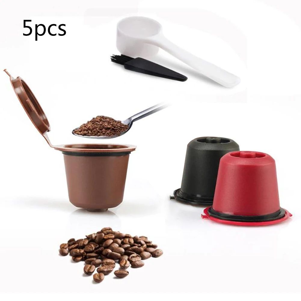 5pcs Reusable Coffee Capsule For Nespresso Coffee Machine Re