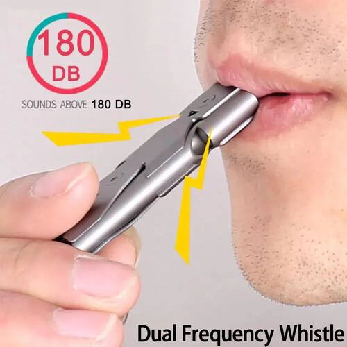 Double Pipe Whistle Pendant Keychain High Decibel Portable O