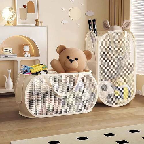 Large Capacity Mesh Storage Basket - Breathable Multi-Functi