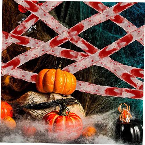 Halloween blood cloth isolation tape, gauze stained blood c