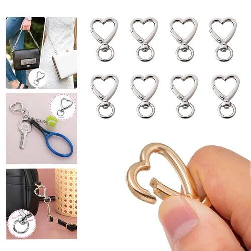 Metal Heart Lobster Claw Clasps Swivel Lanyards Trigger Snap