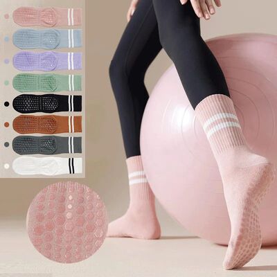 5 Pairs Stripe Yoga Socks Woman Non Slip Pilates  Sports Soc