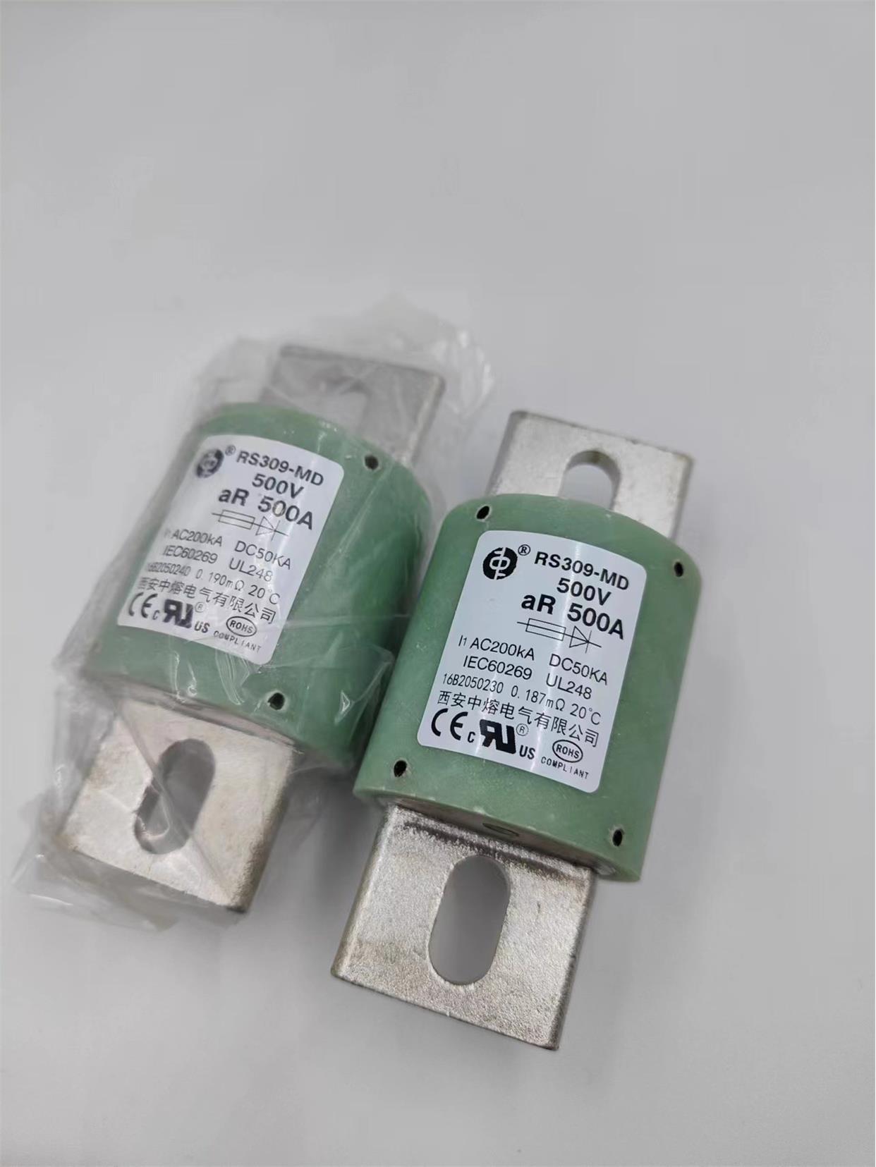 西安中熔快熔断器保险丝RS309-MD200A300A400A500A绿管500VDC 电子元器件市场 其它元器件 原图主图