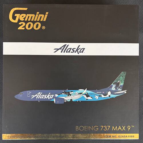 1/200比例GJ阿拉斯加航空737 MAX 9虎鲸彩绘包顺丰 成色:几乎全