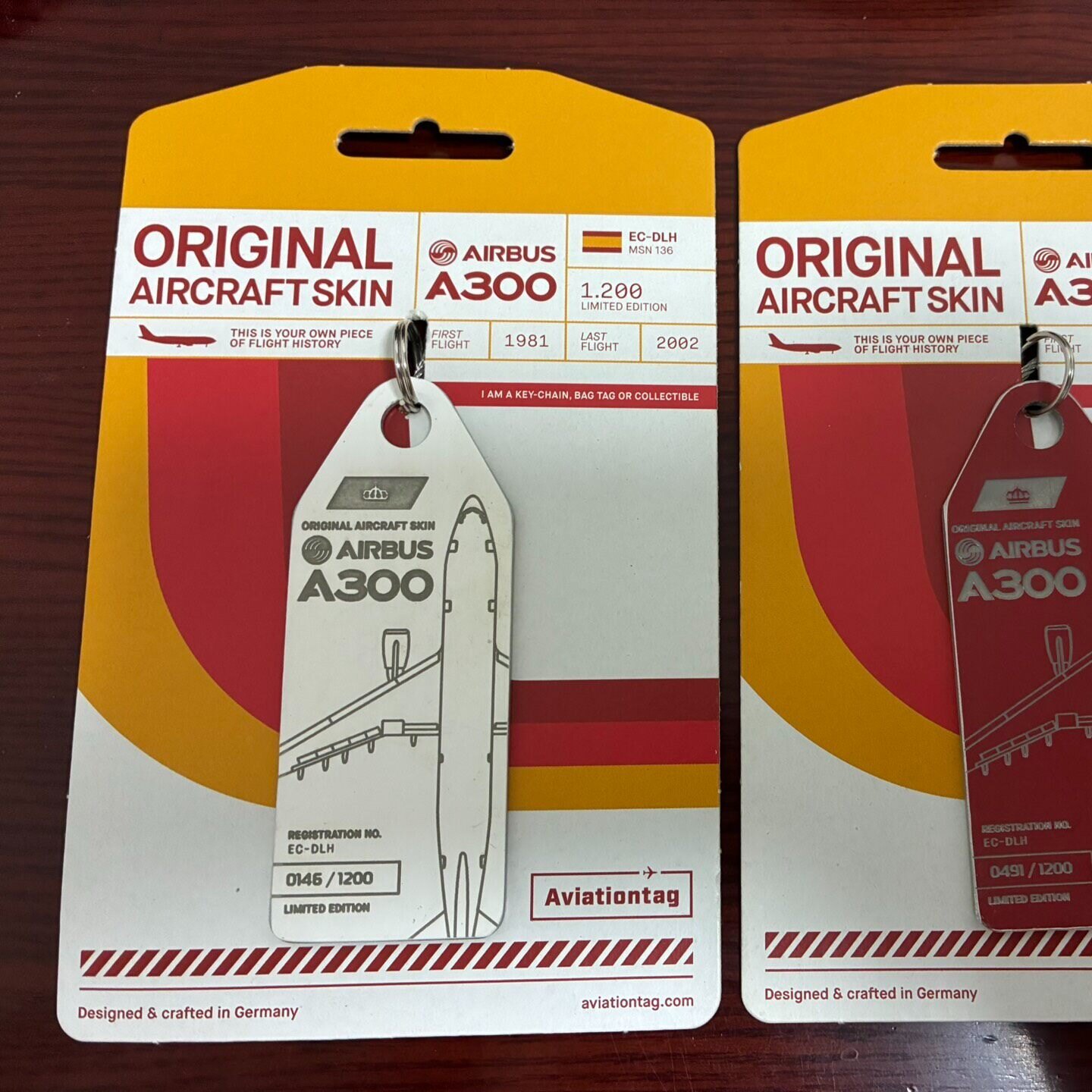 aviationtag A300 退役飞机蒙皮 伊比利亚航空注册号EC-DLH 编号