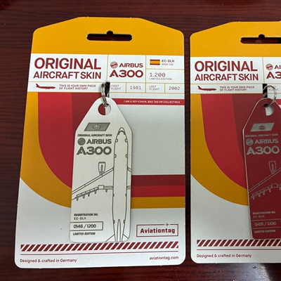 aviationtag A300 退役飞机蒙皮 伊比利亚航空注册号EC-DLH 编号