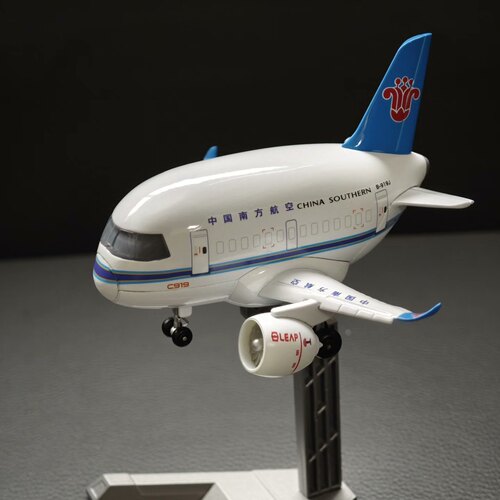 Q版南航C919蛋机合金模型，12.5厘米长，12.8厘米高，13厘米宽