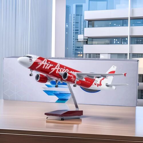 47cm  未拆封AirAsia A320合金飞机模型，经典红白配色，细节逼真