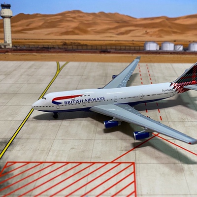 Herpa 502603 英国航空 B747-400 苏格兰 1:500中古机，有沙的