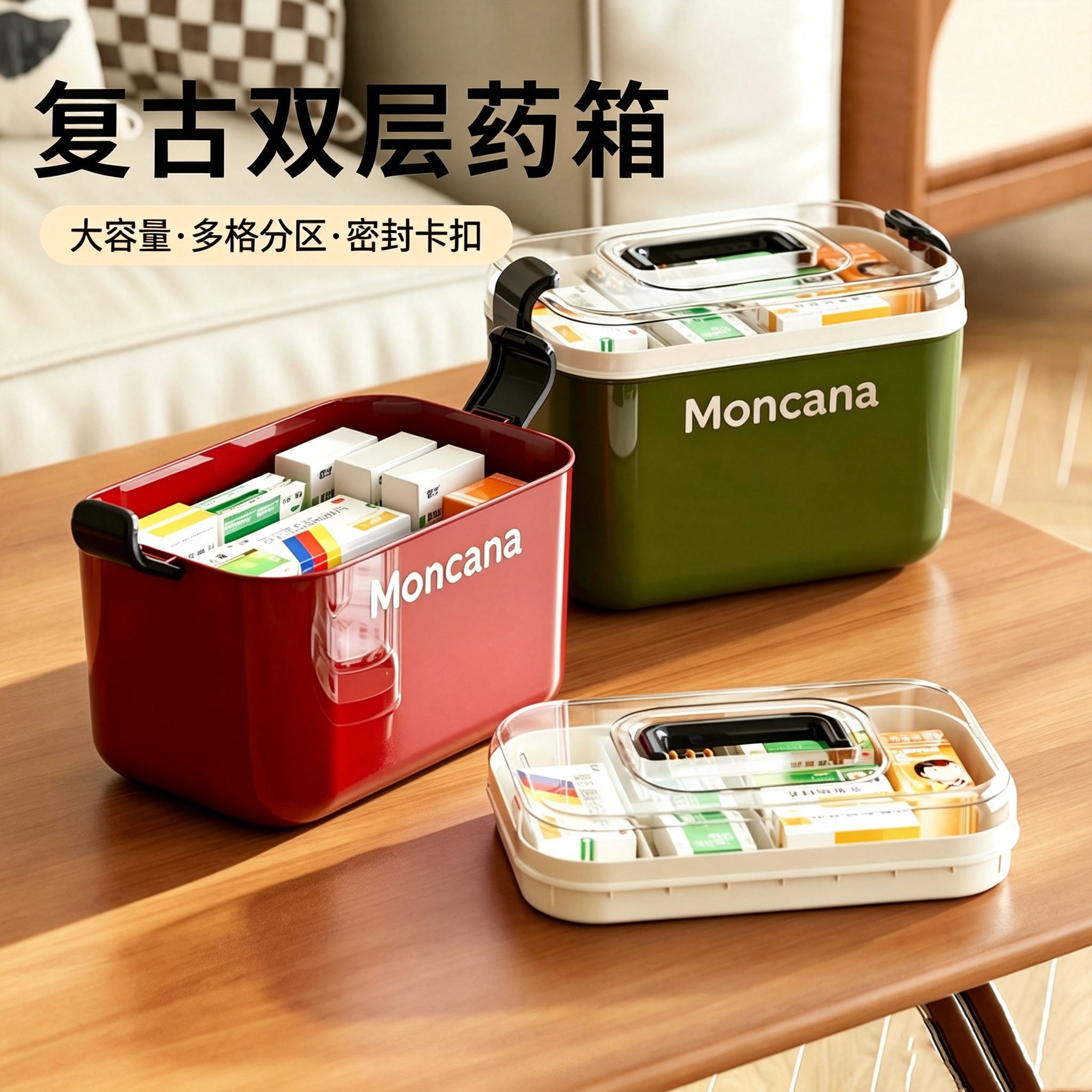 急救医疗箱家用大容量双层医药箱