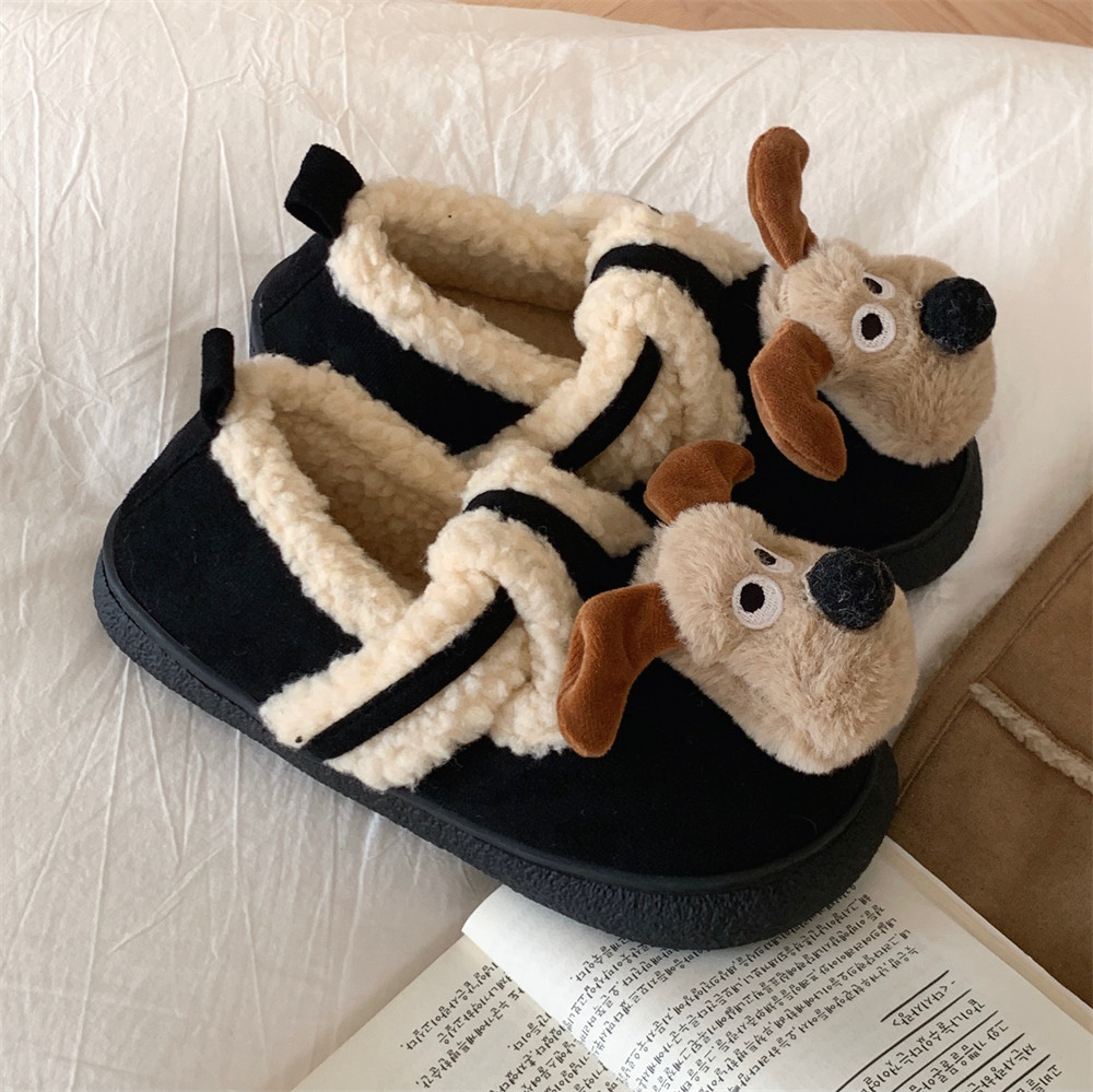 男童保暖棉拖鞋毛绒狗狗室外儿童冬季网红女宝宝软厚底居家棉鞋