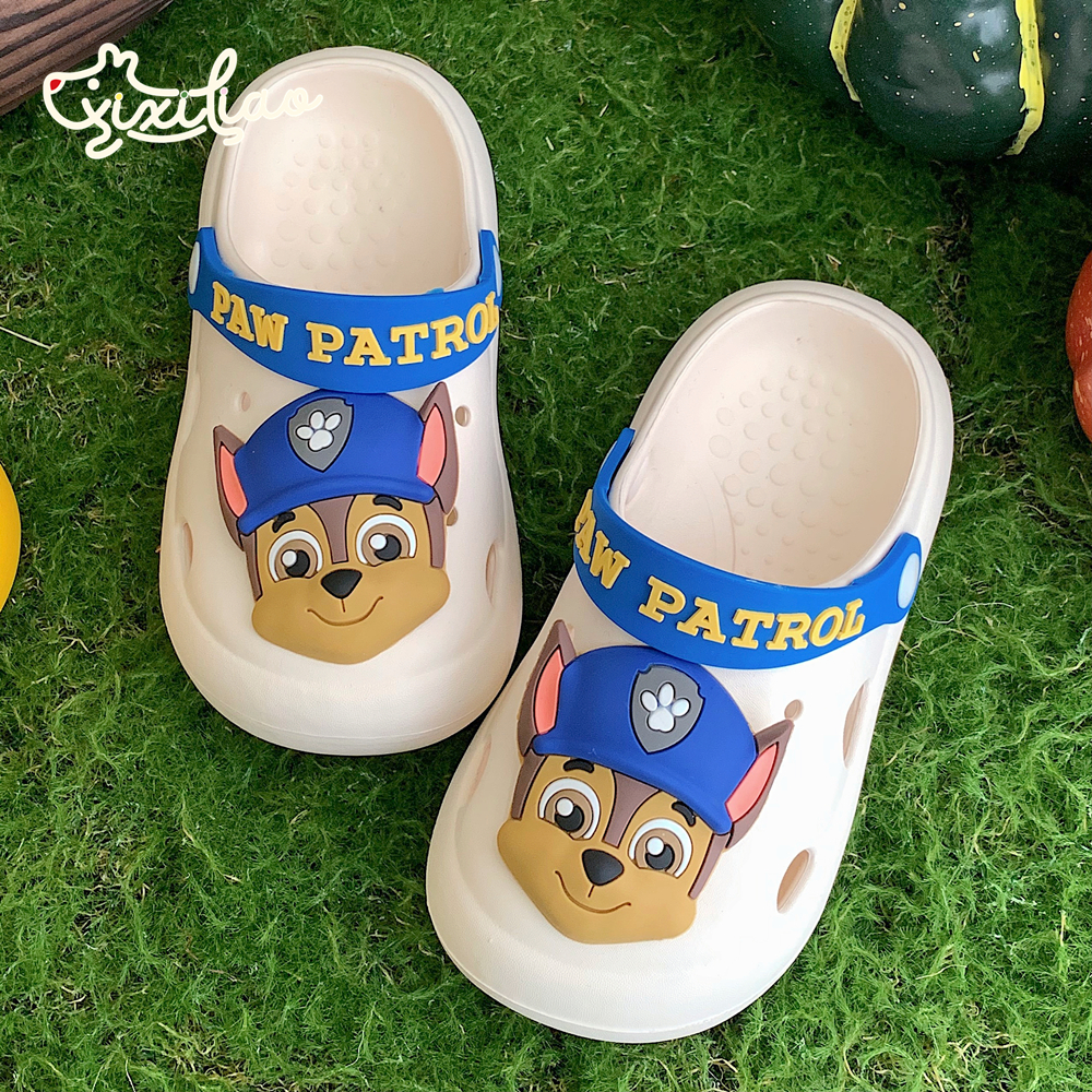 男童小童宝宝户外防滑沙滩凉拖鞋夏趣味卡通可爱汪汪队儿童洞洞鞋
