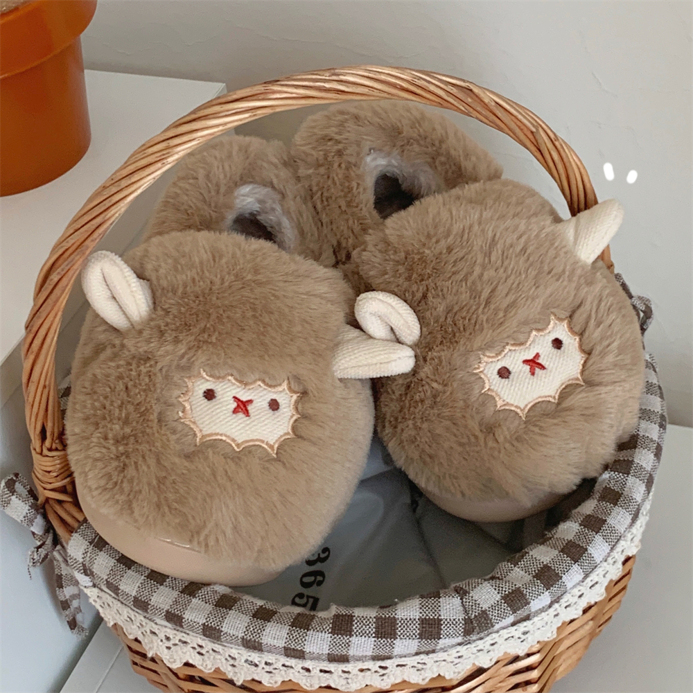 冬季居家可爱小羊儿童毛毛鞋