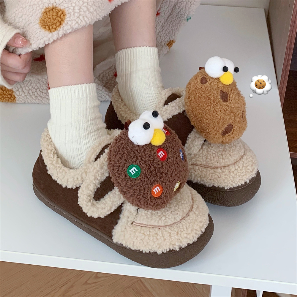 豆豆鞋百搭创意大眼曲奇饼干棉鞋