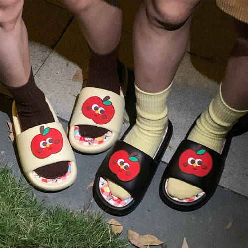 可爱红苹果凉拖女夏eva软底休闲