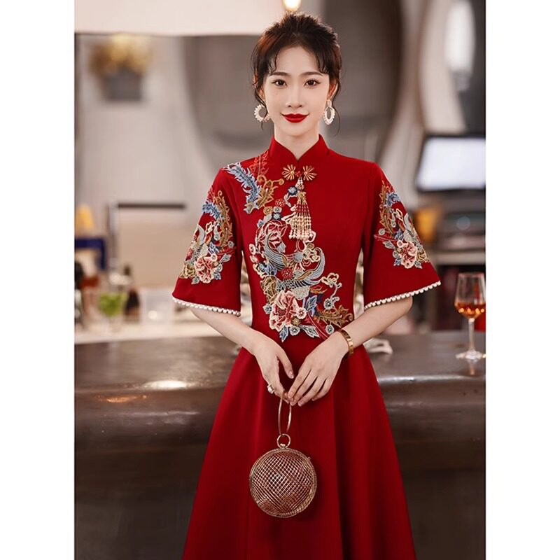 2026新款中国风大码婚礼敬酒服订婚宴会礼服胖mm加肥0斤可穿晚