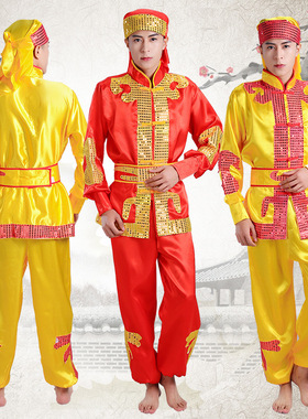 2026新款男款秧歌服演出服中老年腰鼓队打鼓锣鼓队服装赛龙舟