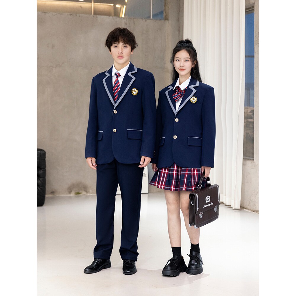 2026新款春秋夏套装英伦学院大童班服西装韩版中学生校服三件套高