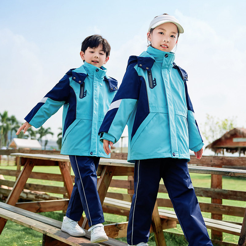 2026新款一年级班服儿童冲锋衣三合一套装小学生校服可脱卸防风幼