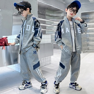中大童男孩卫衣卫裤 2025新款 纯棉春季 套装 两件套炸街 男童春款