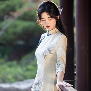 气质春季 旗袍改良年轻款 高端气质中国风日 七分袖 2026新款