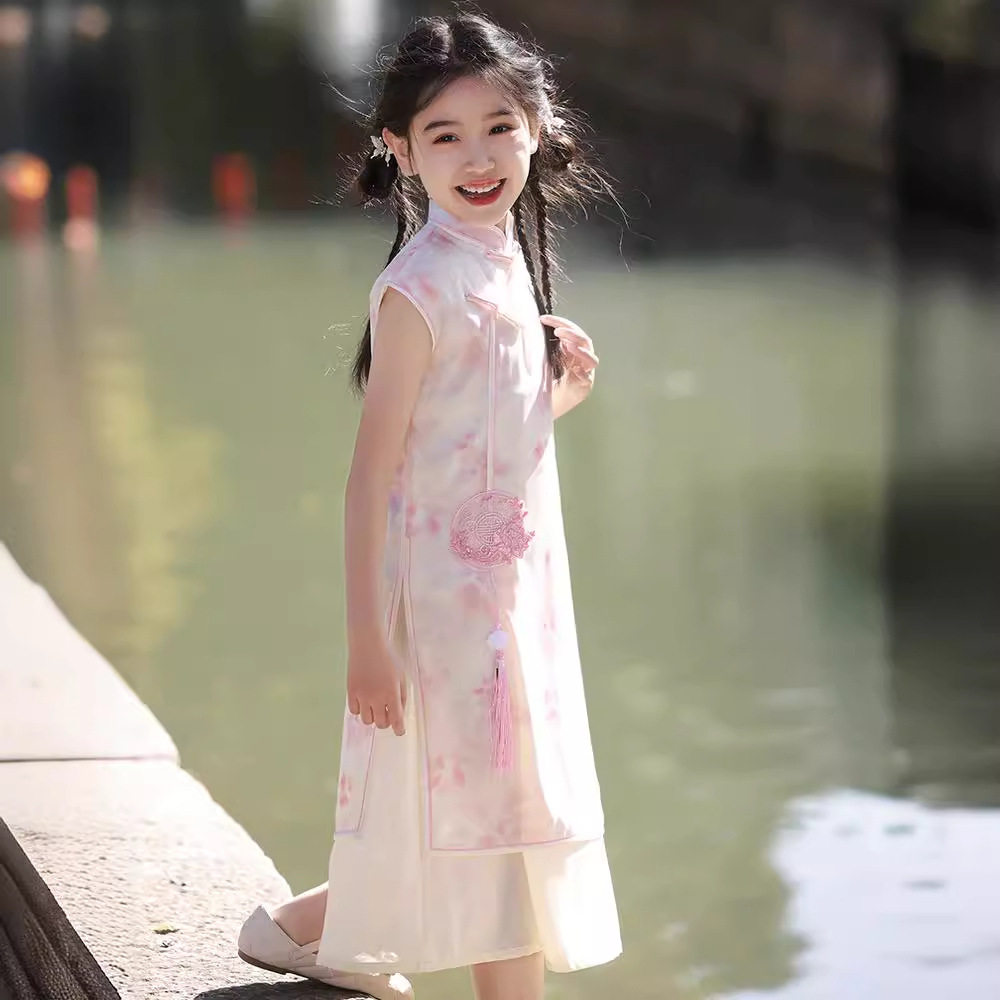 2026新款女童无袖旗袍夏季旗袍裙中国风复古连衣裙女宝宝气