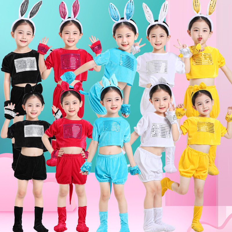 2026新款儿童动物演出服六一幼儿园小兔子乖乖蓝兔粉兔白兔男女童