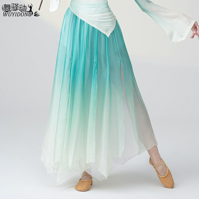 2026新款古典舞蹈服女飘逸渐变演出服半身宽松阔腿裤现代练功服表