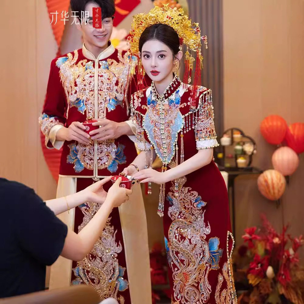 2026新款旗袍敬酒服新娘礼服秀禾服结婚嫁衣新中式婚服显瘦出阁服
