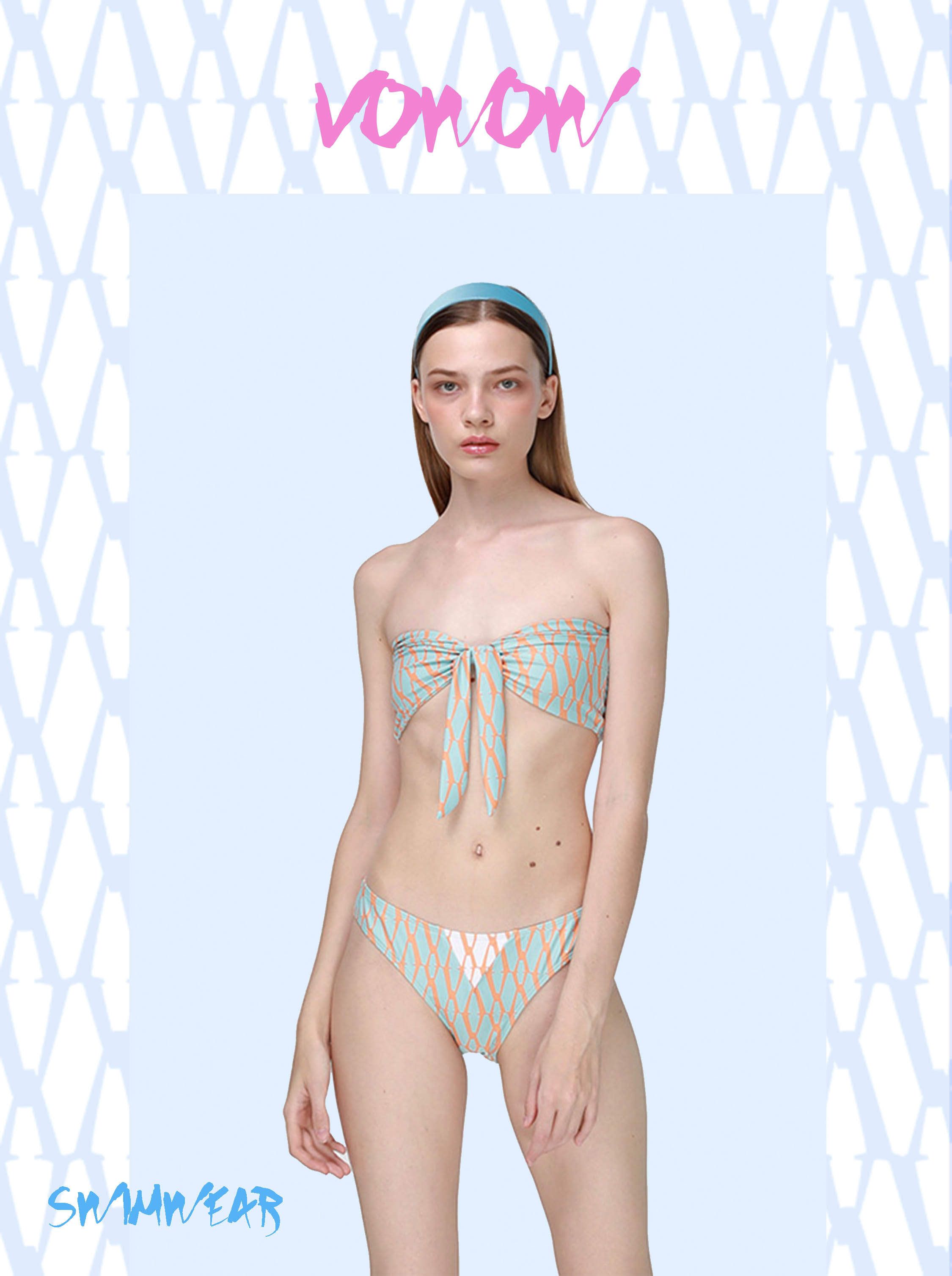 vowlondon原创配色印花比基尼