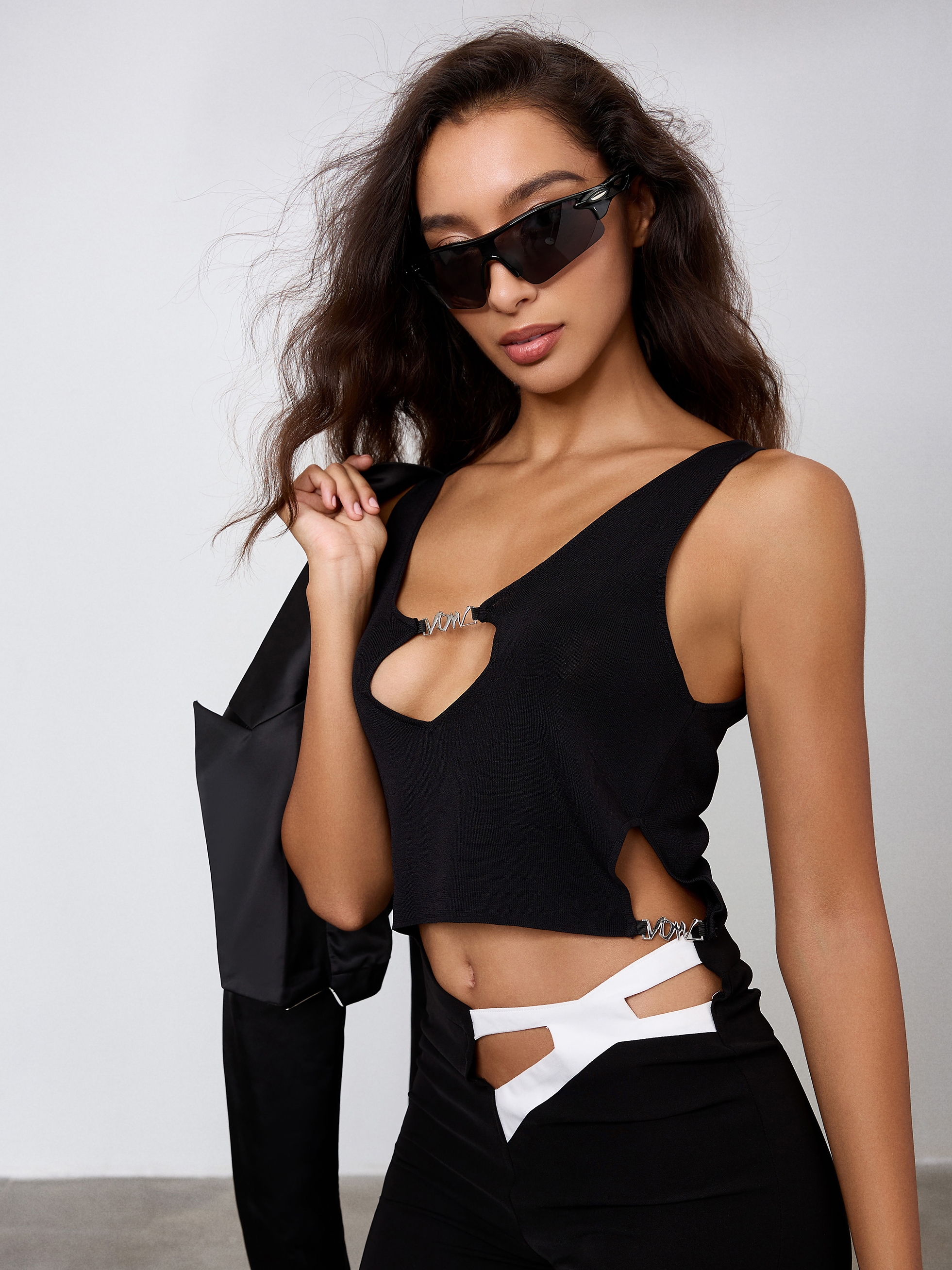 针织vowow镂空背心背心甜辣