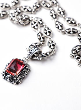 VOWOW 圣光红宝石十字架项链