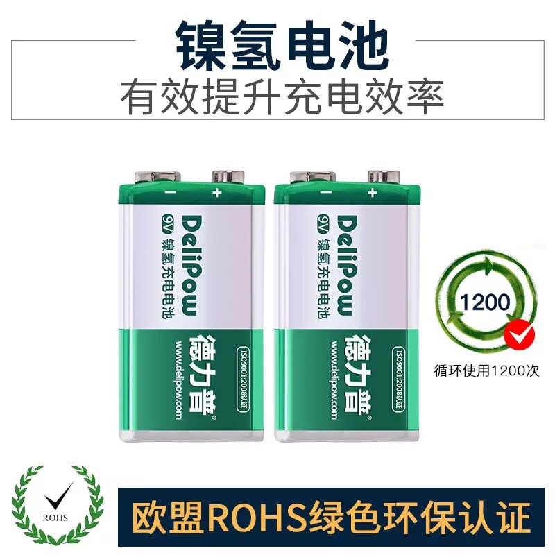 德力普9V镍氢/锂电USB直充电池