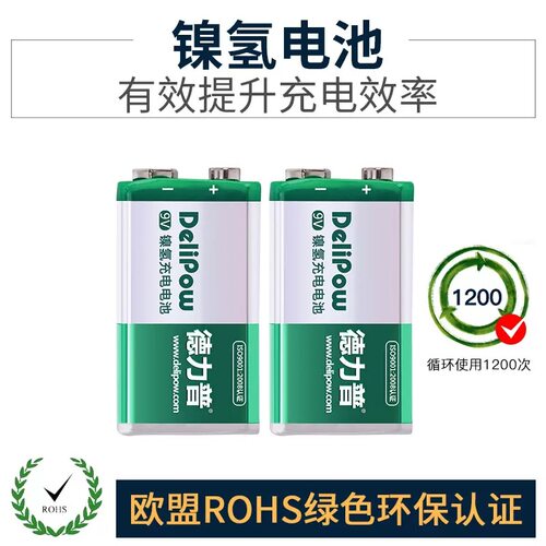 德力普9V镍氢/锂电USB直充电池