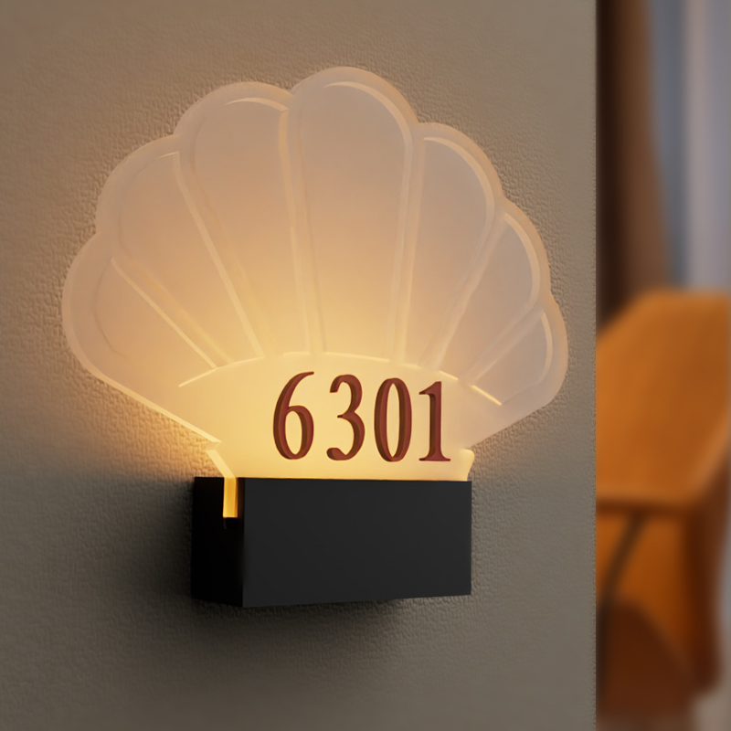 高档酒店餐厅发光房号牌