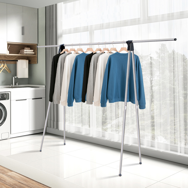 易得架不锈钢伸缩折叠晒被子神器