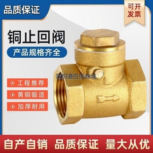 全铜止回阀黄铜卧式4/6分1寸水泵DN15水管20单向阀25阀门32/40/50