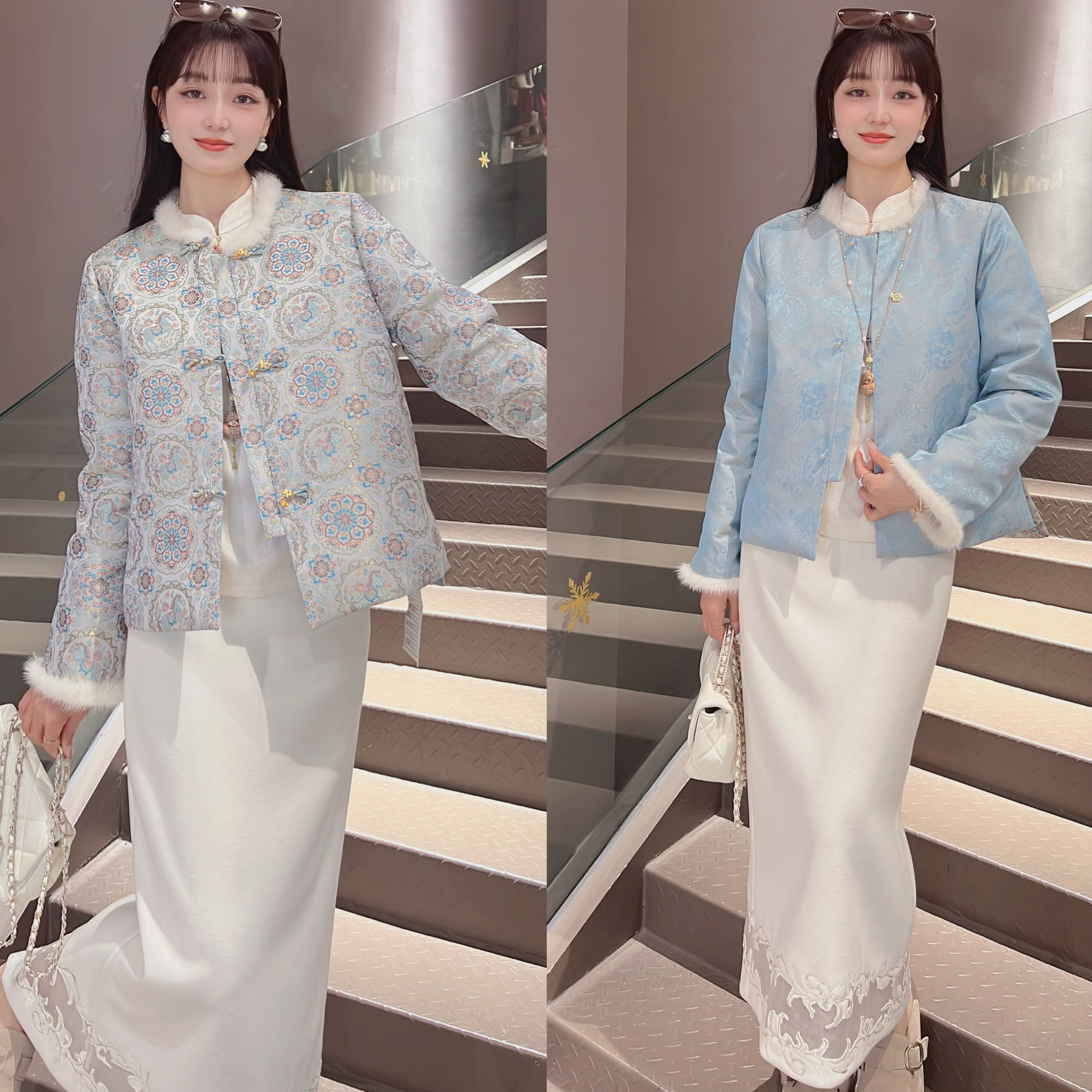 《七七定制》时尚冬季中式气质复古加厚加棉保暖外套7027