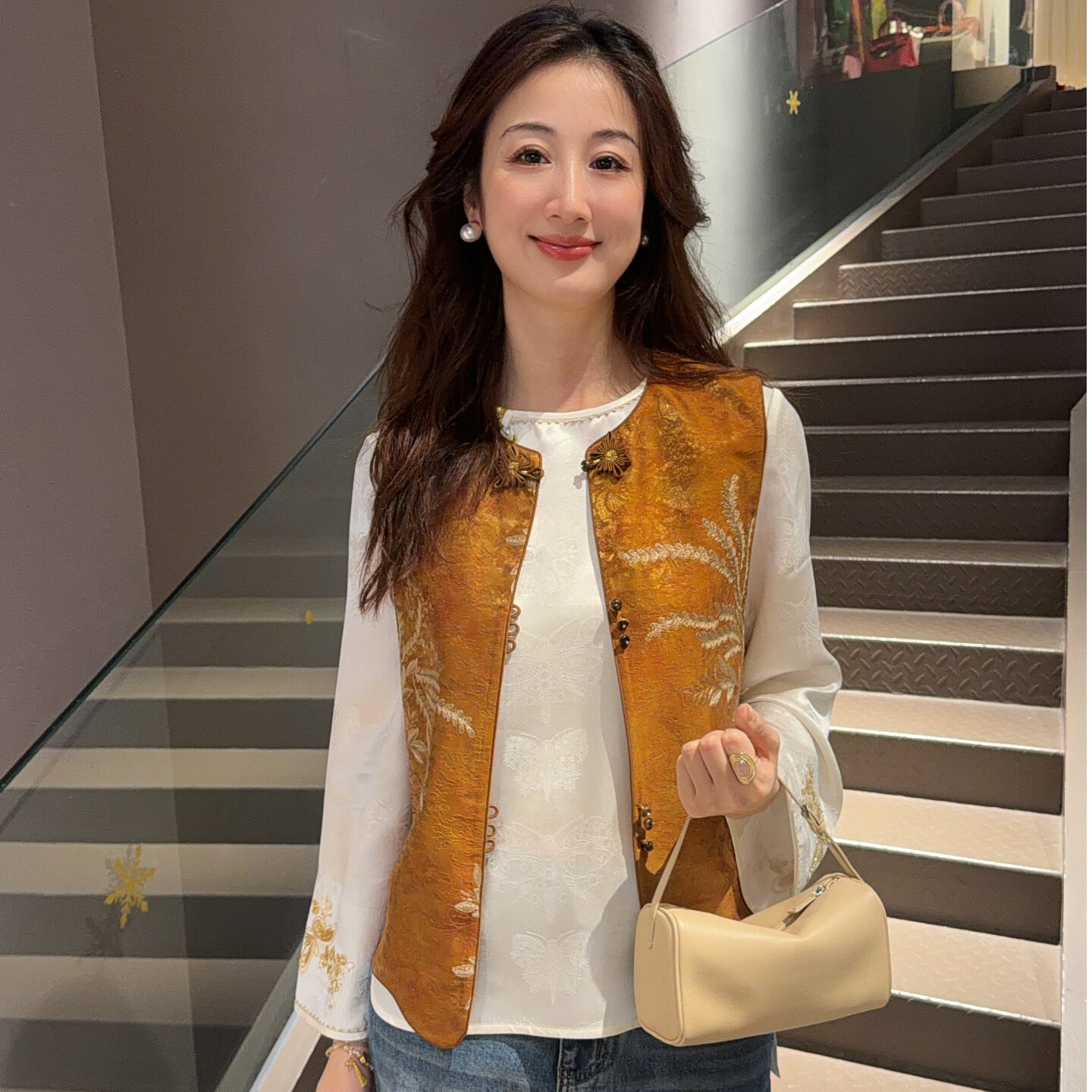 《晶晶定制》【金穗栖棠】早秋新中式刺绣老钱贵气气质女马甲1607