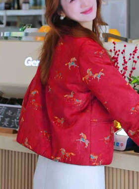 《77定制》时尚气质重工软糯加棉加厚女外套7049