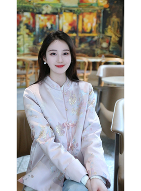 《七七定制》时尚冬季中式气质复古加厚加棉保暖外套7215