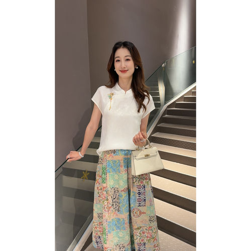 《晶晶定制》时尚夏季百搭复古宽松中式气质上衣0002B