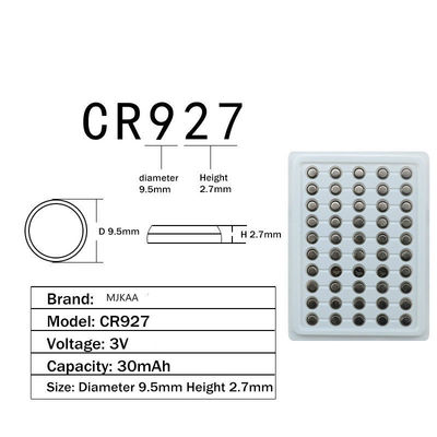 正品CR927纽扣锂电子3V正姿护眼笔电池 矫正防近视试电笔玩具电子