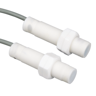 M18耐强酸强碱腐蚀电容式接近开关传感器 铁氟龙壳非金属感应开关