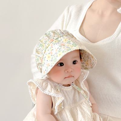 婴儿遮阳帽夏天大帽檐防晒帽