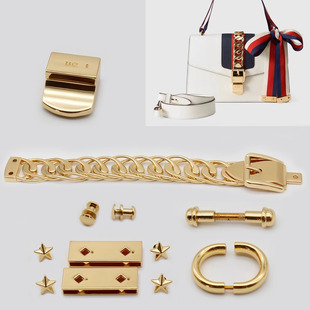适用维修gucci塞尔维亚包扣替换古驰sylvie锁扣肩带钉子五金配件